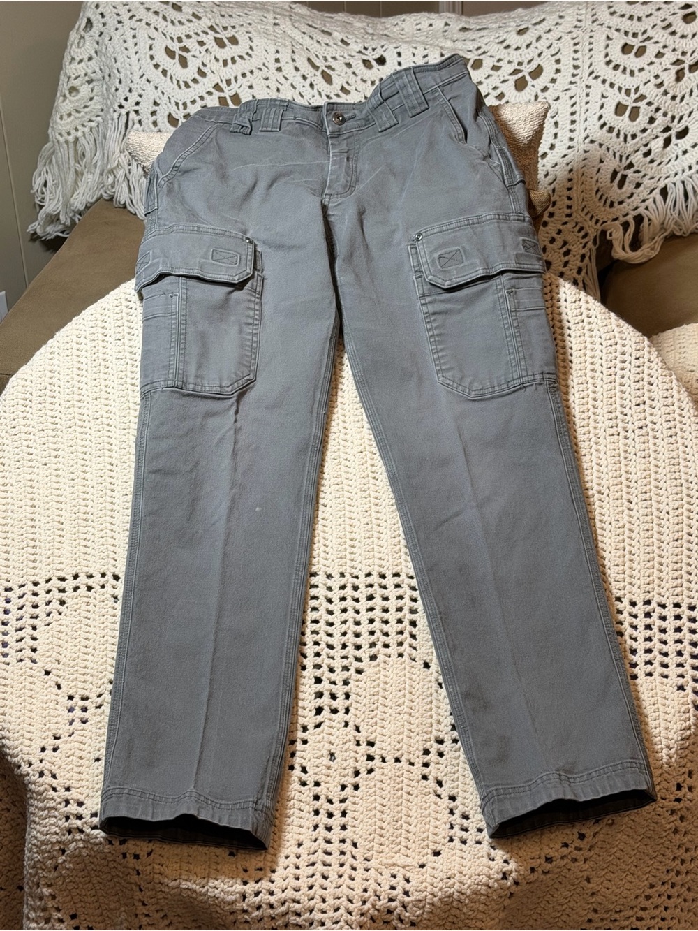 Duluth Trading Co Gray Cargo Pants with Utility Pockets